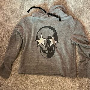 CHRLDR grey skull hoodie sweatshirt Large